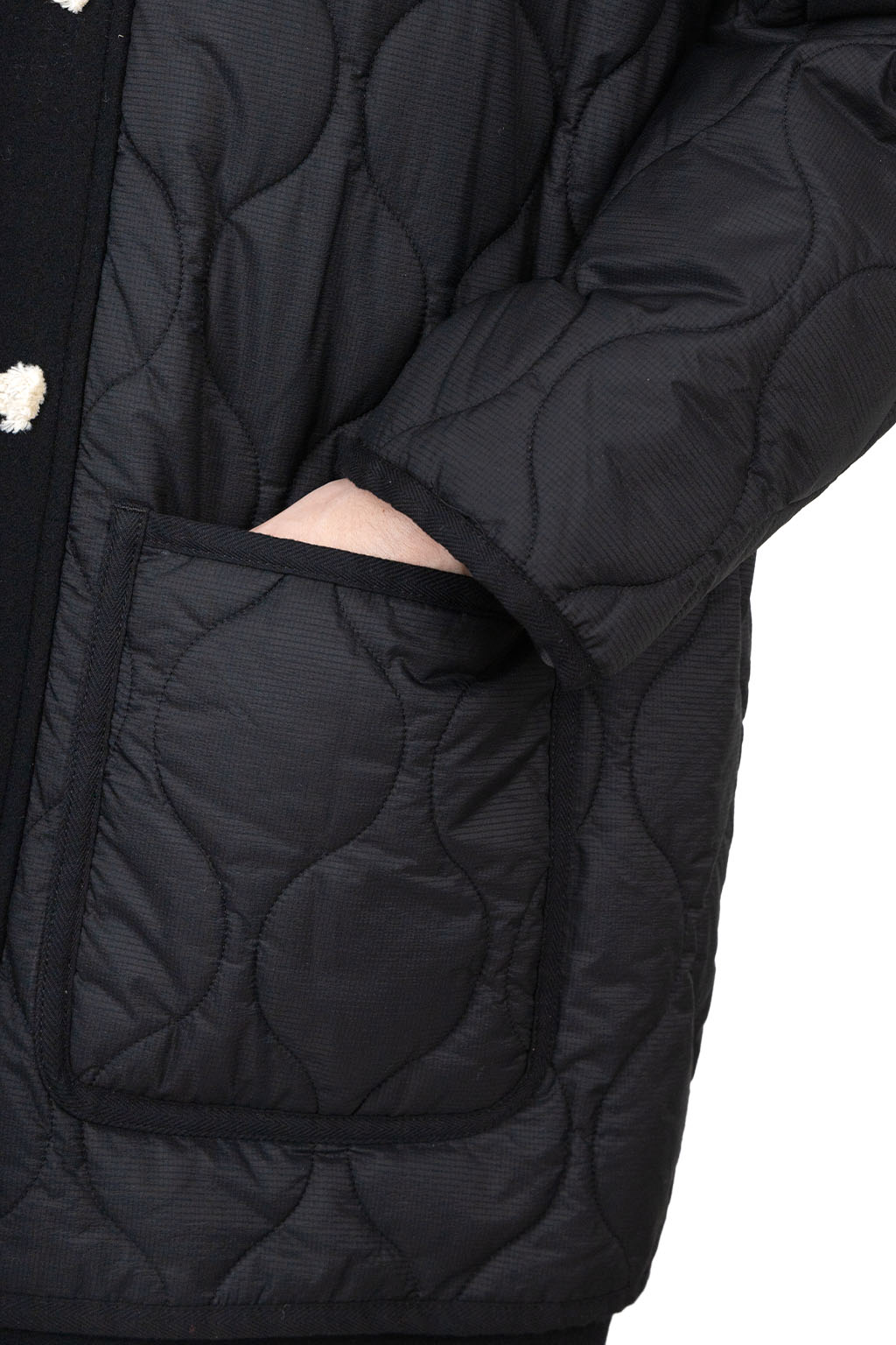 Comme Des Garcons Homme - Wool Melton x Nylon Rip Quilted - Black