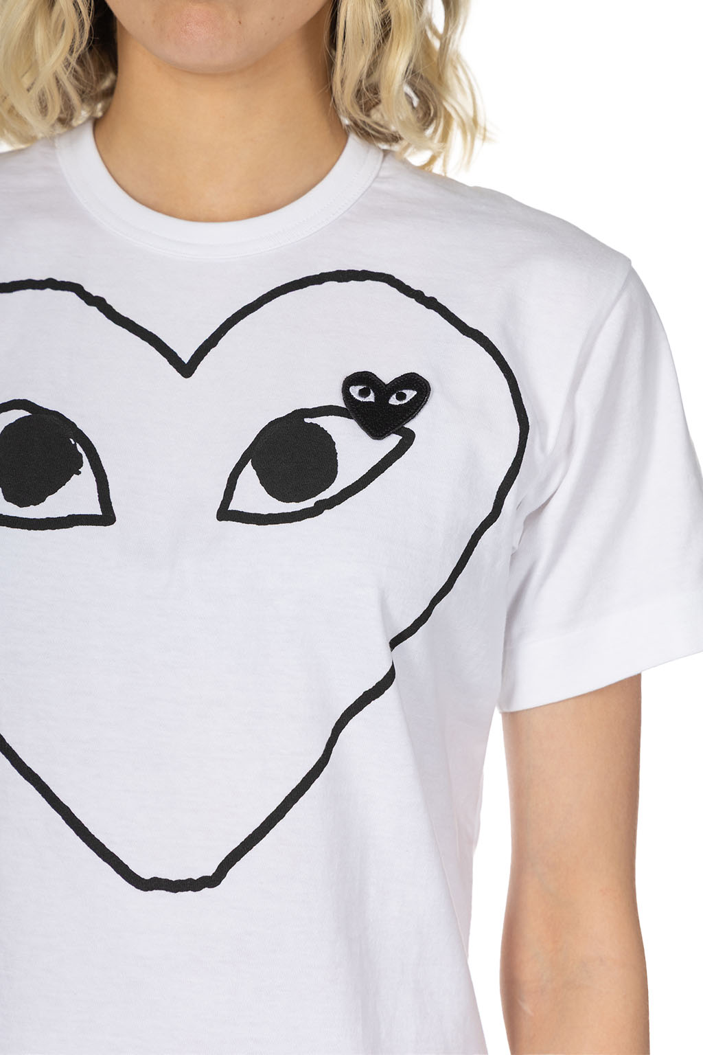 Comme Des Garcons Play Unisex Big Black Heart T-Shirt - White