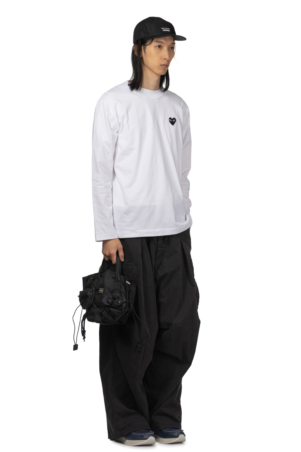 Comme Des Garcons Play Unisex Black Heart LS T-Shirt - White