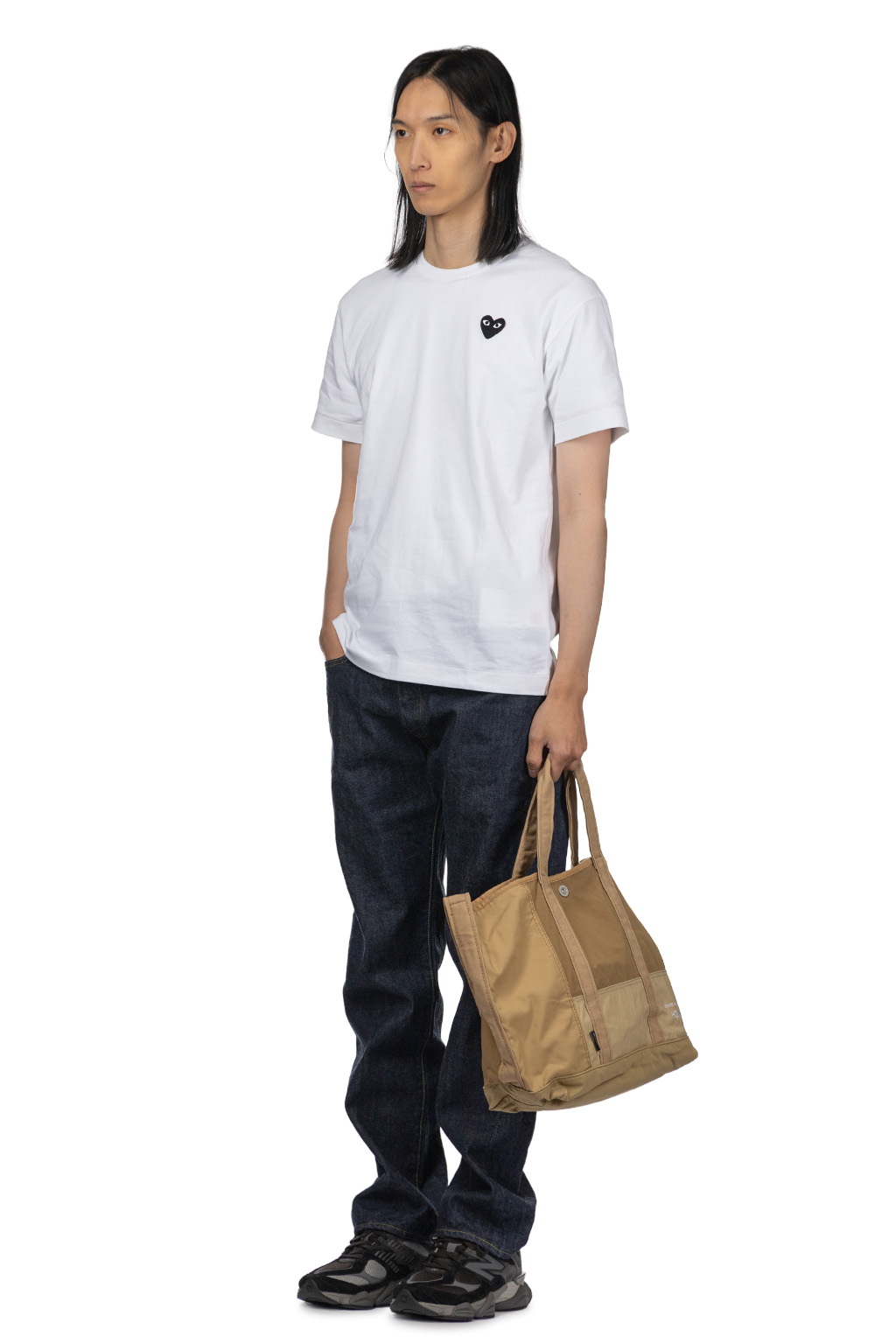 Comme Des Garcons Play Unisex Black Heart T-Shirt - White