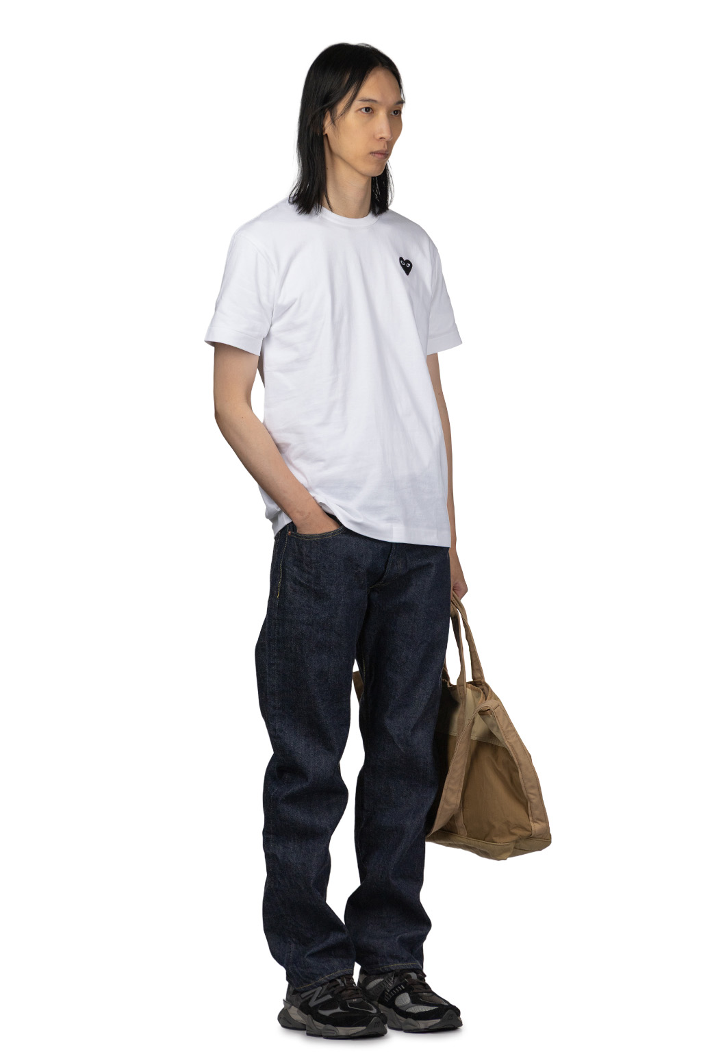 Comme Des Garcons Play Unisex Black Heart T-Shirt - White