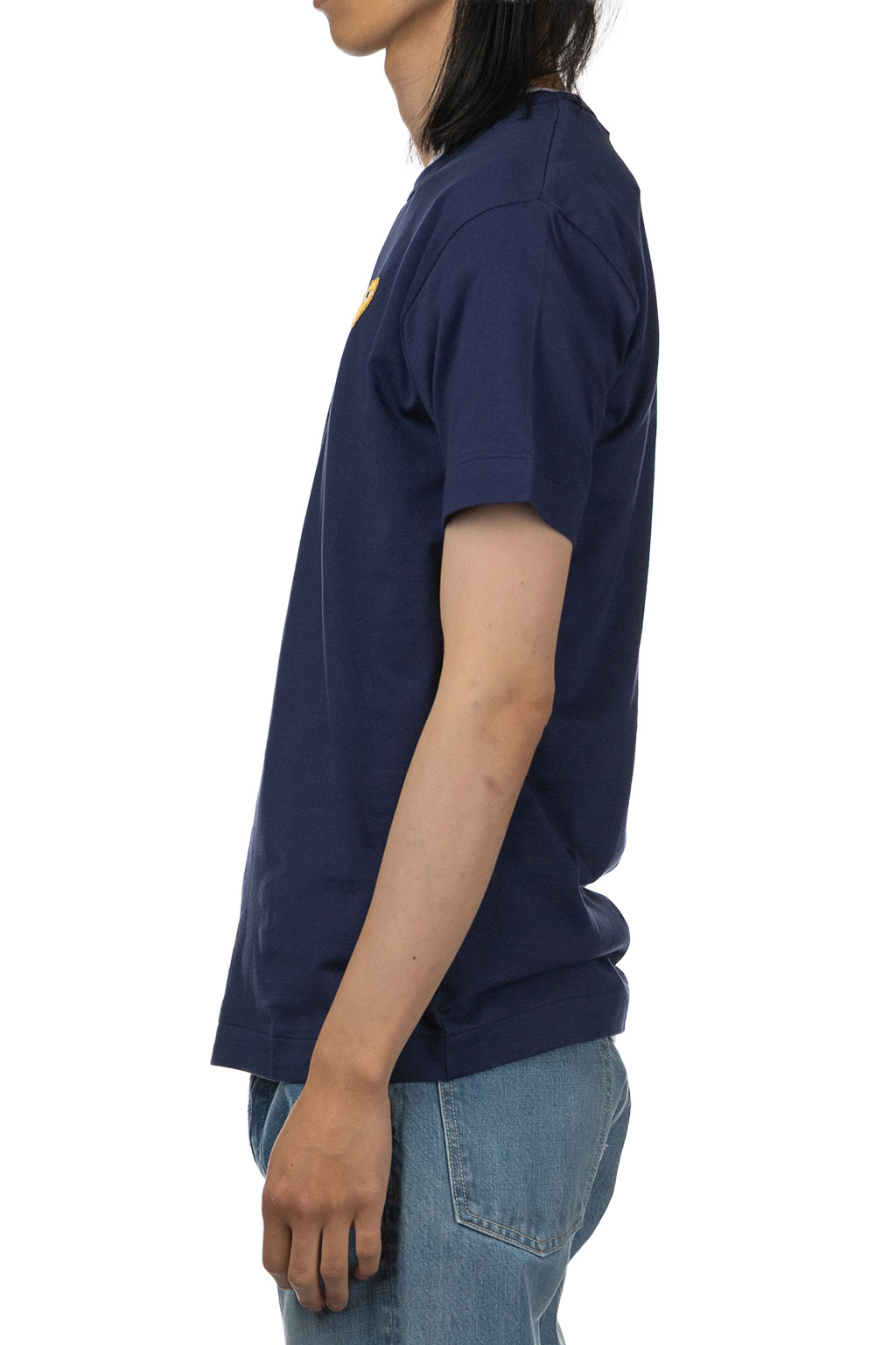 Comme Des Garcons Play UNISEX Gold Heart T-Shirt - Navy