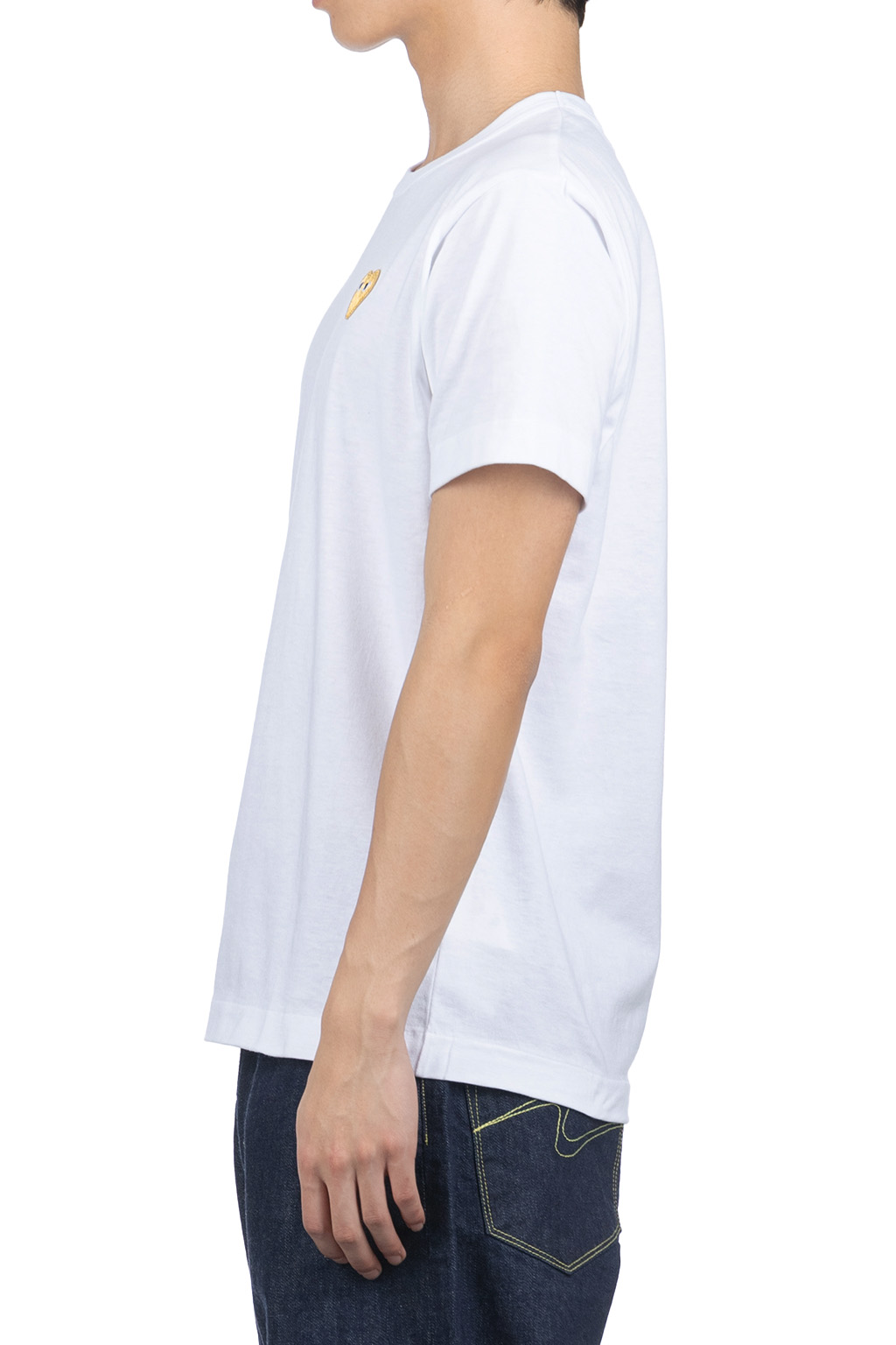 Comme Des Garcons Play - Men's Gold Heart T-Shirt - White