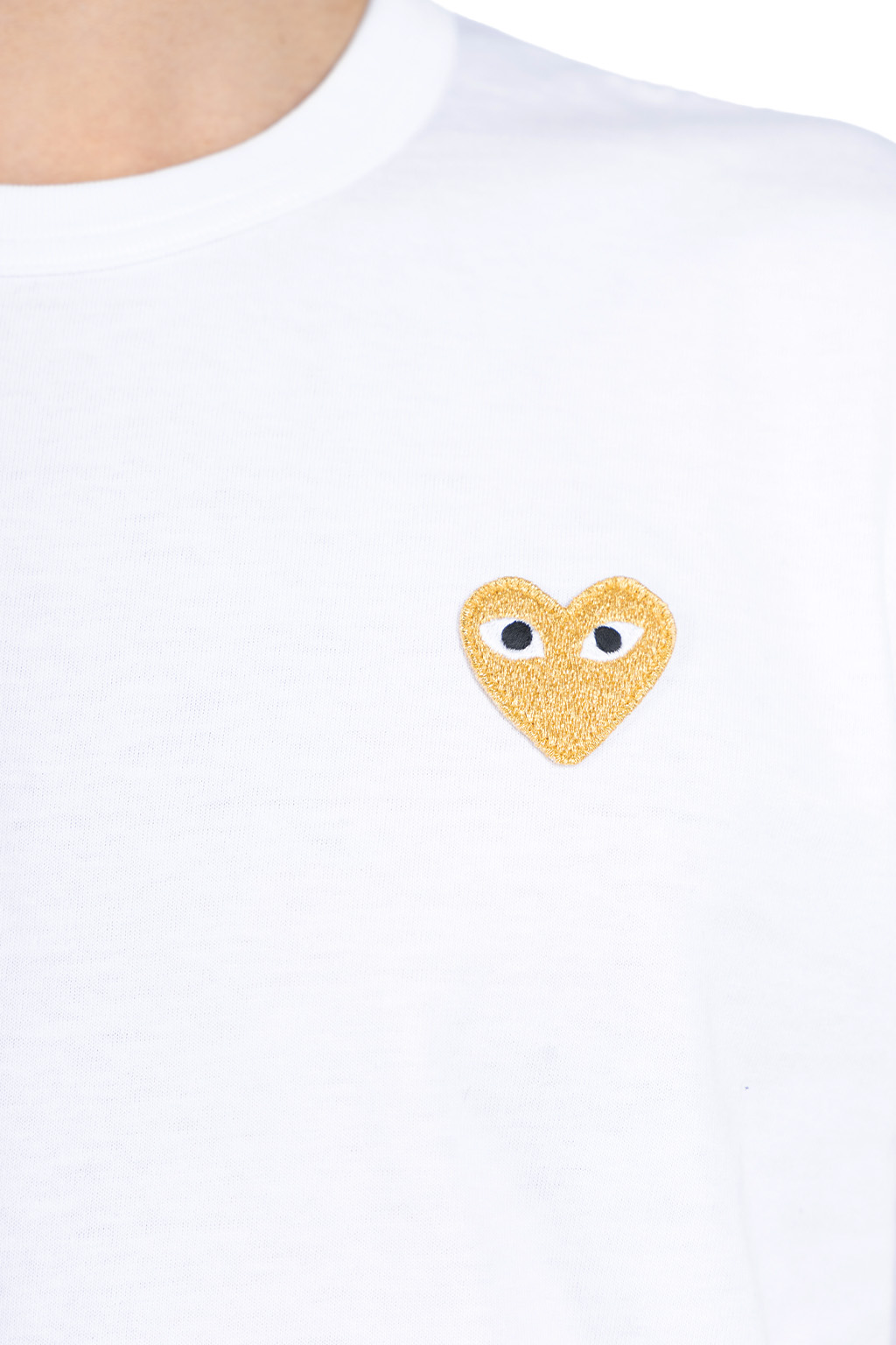Comme Des Garcons Play - Men's Gold Heart T-Shirt - White
