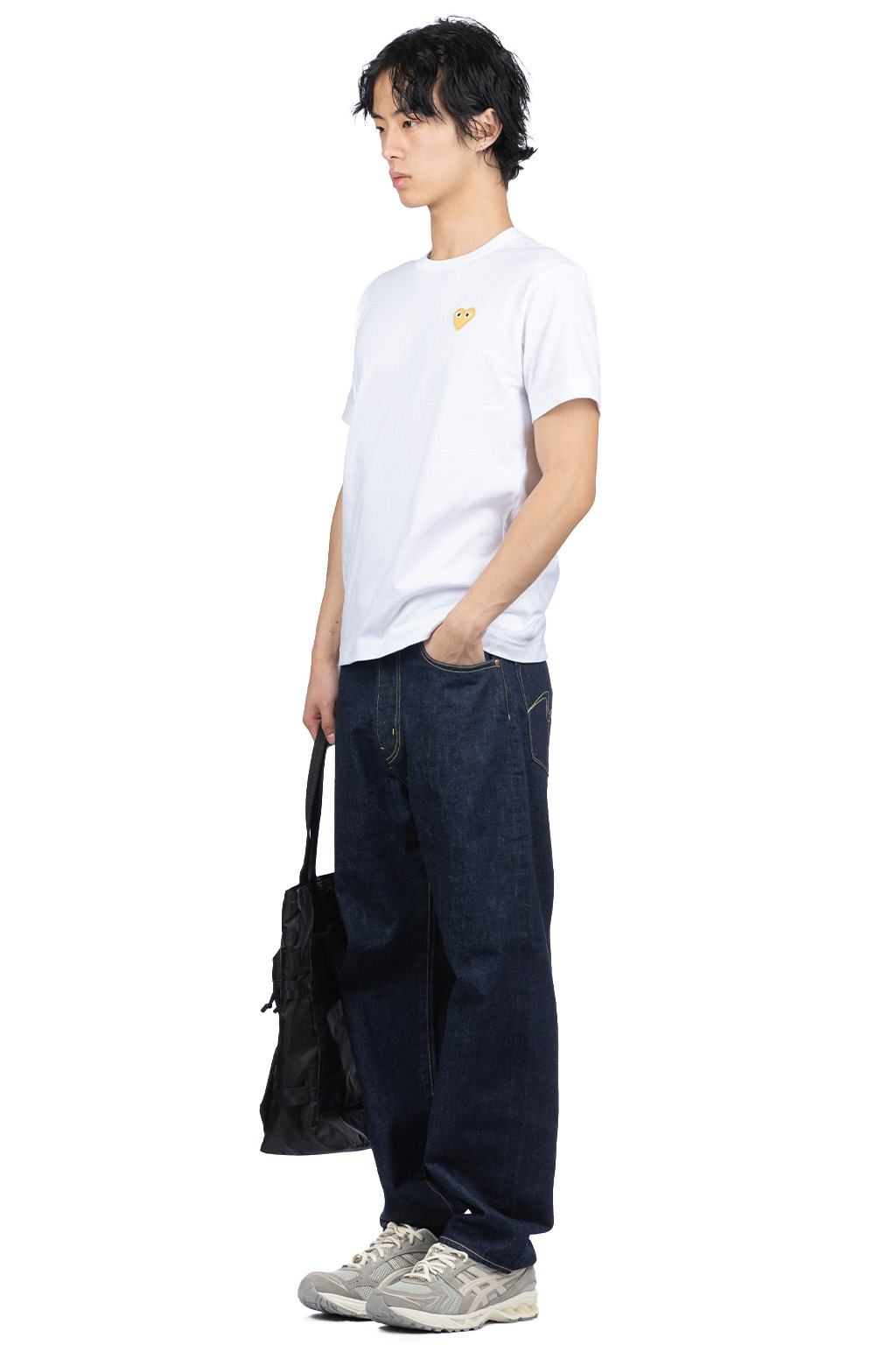 Comme Des Garcons Play - Men's Gold Heart T-Shirt - White