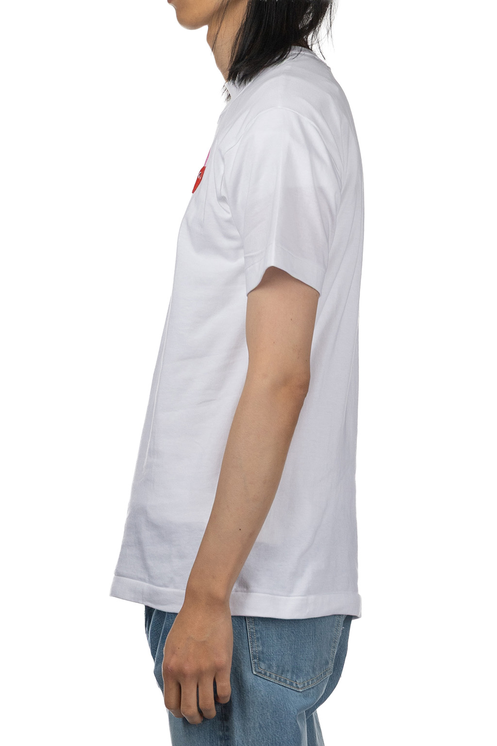 Comme Des Garcons Play Unisex Big x Small Pink Heart T-Shirt - White