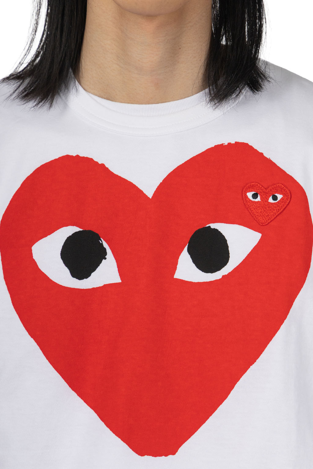 Comme Des Garcons Play Unisex Big x Small Red Heart T-Shirt - White