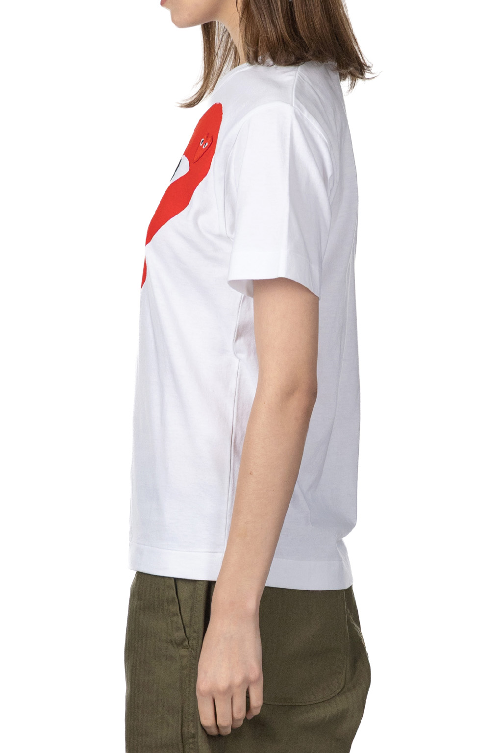 Comme Des Garcons Play Unisex Big x Small Red Heart T-Shirt - White