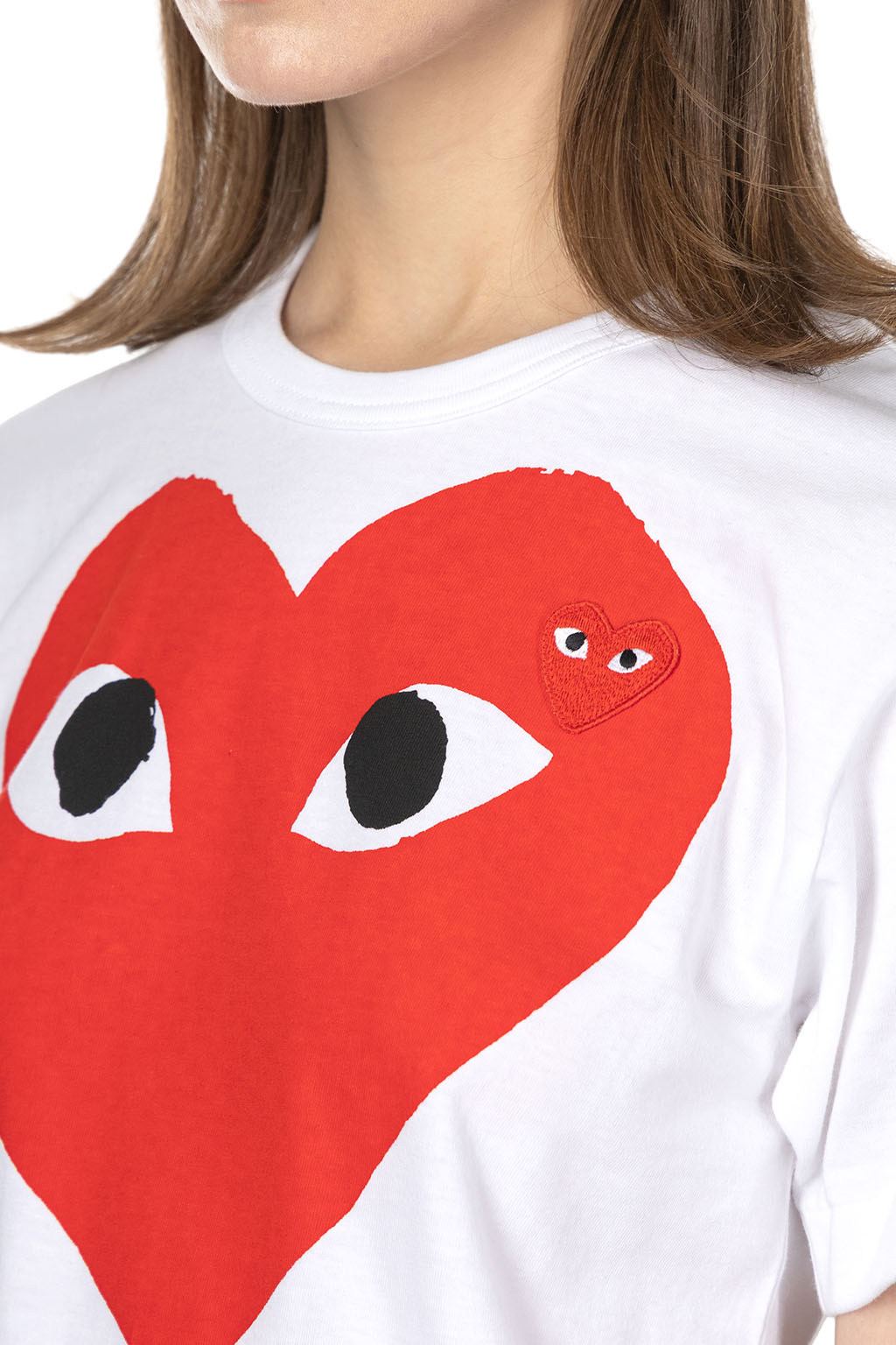 Comme Des Garcons Play Unisex Big x Small Red Heart T-Shirt - White