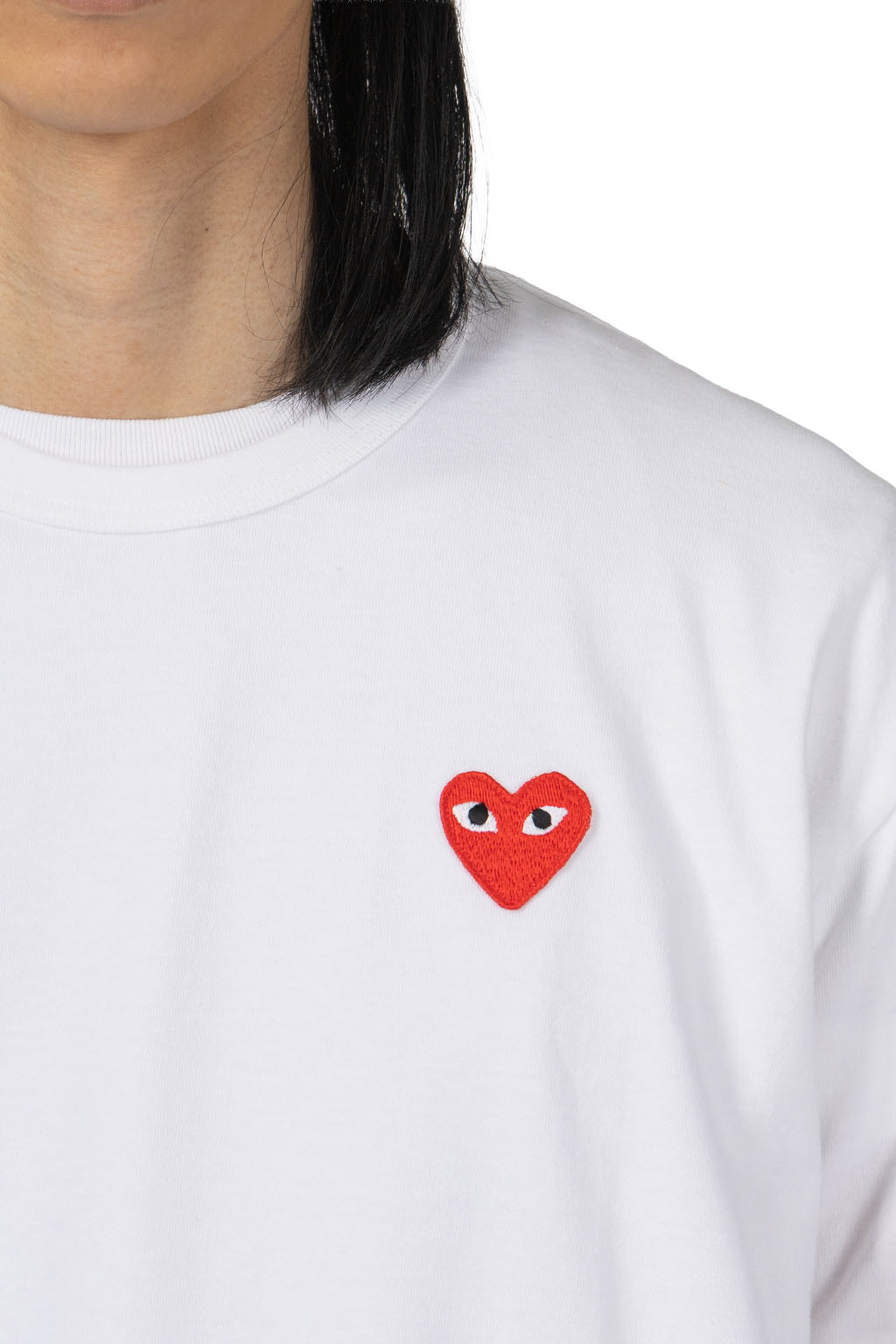 Comme Des Garcons Play - Men's Red Heart T-Shirt - White