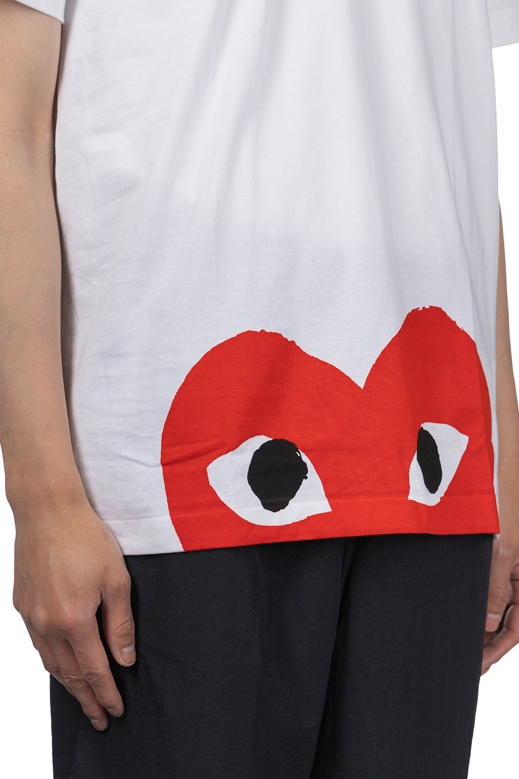 Comme Des Garcons Play - Men's Red Heart T-Shirt - White