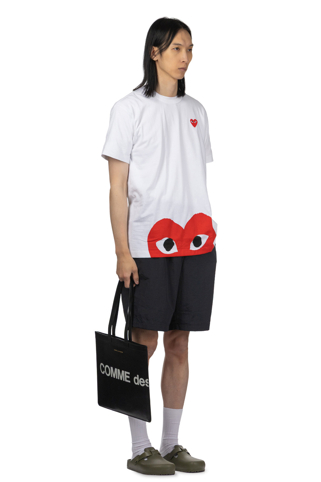 Comme Des Garcons Play - Men's Red Heart T-Shirt - White