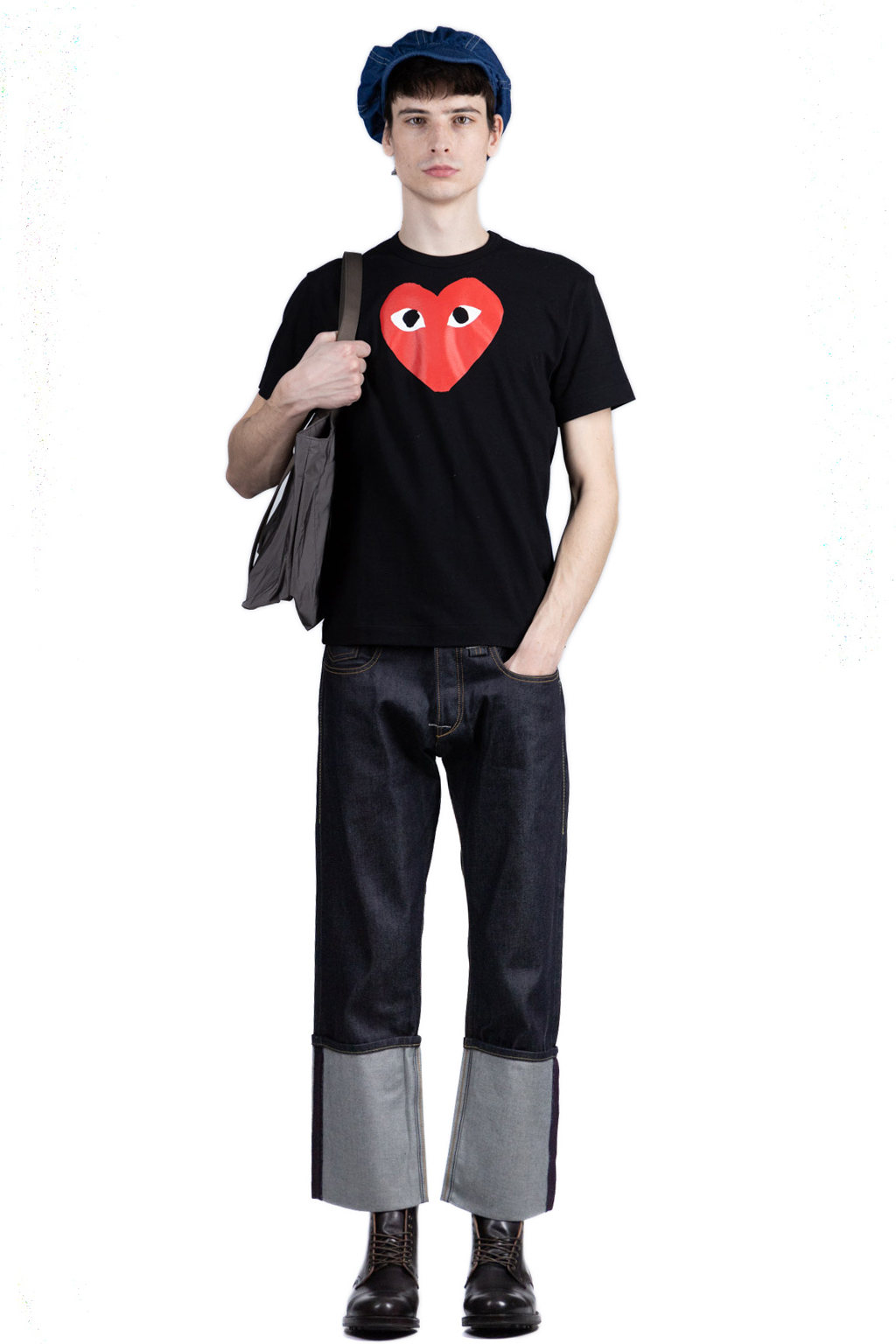 Comme Des Garcons Play Red Heart T-Shirt - Black