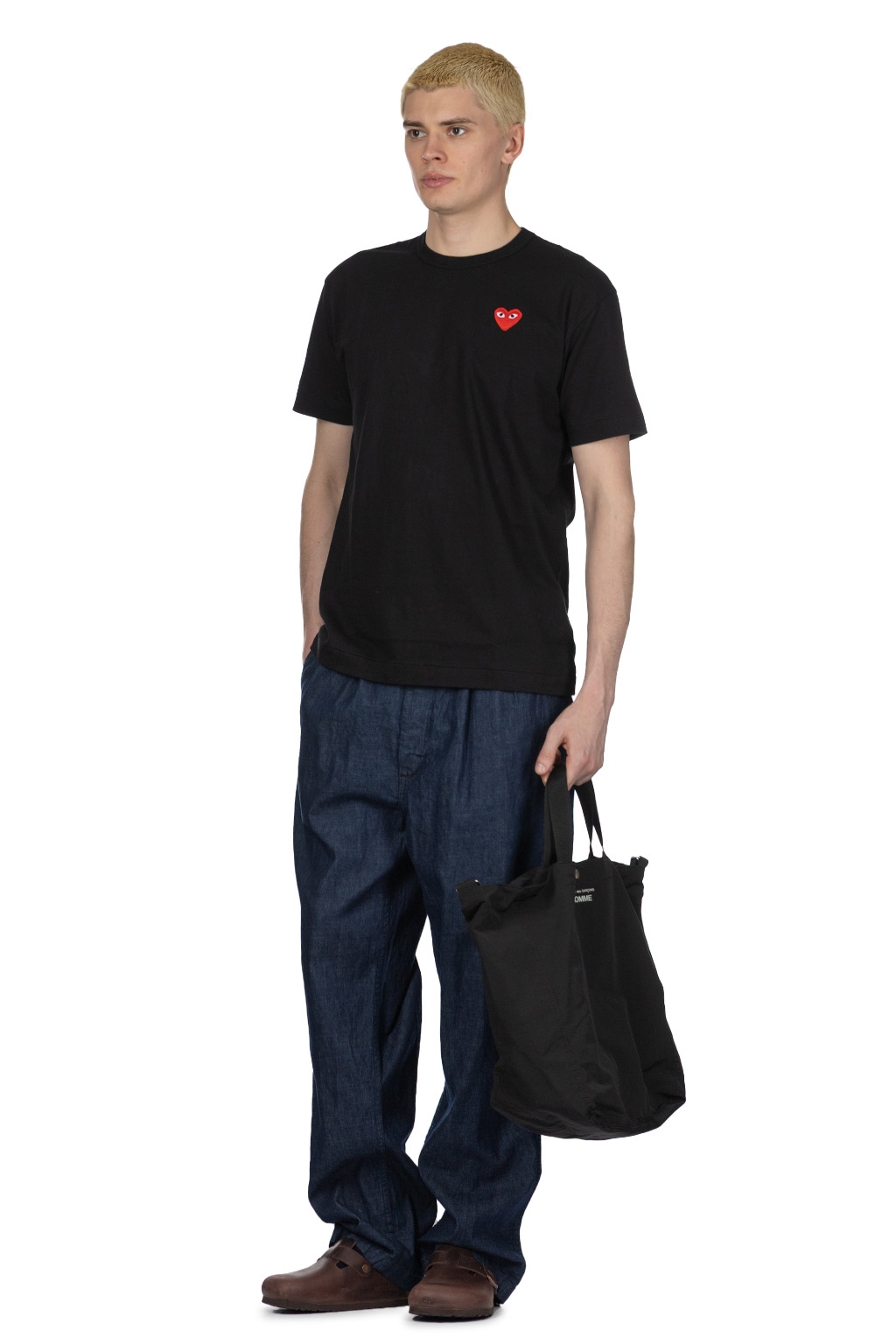 Comme Des Garcons Play Unisex Red Heart T-Shirt - Black