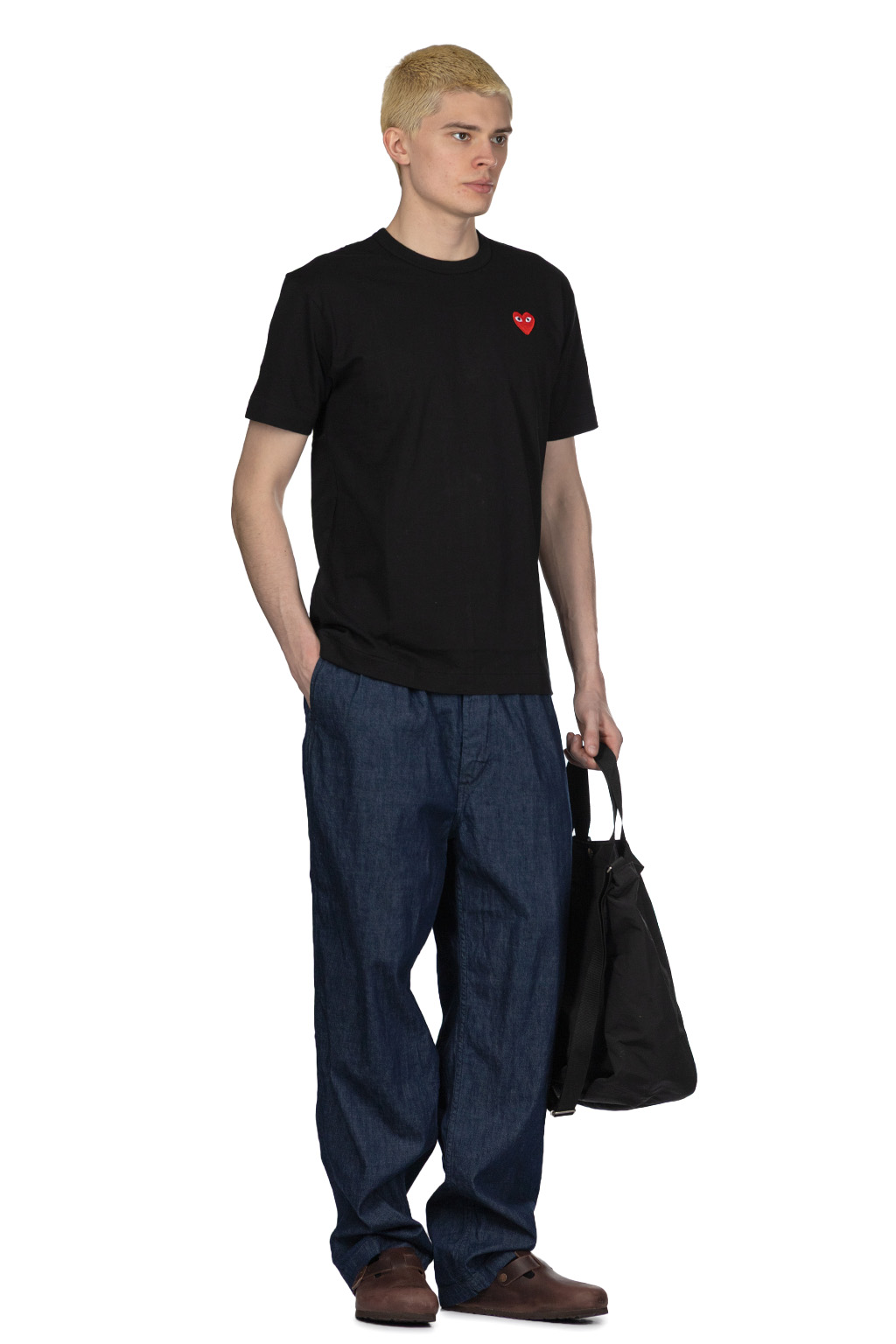 Comme Des Garcons Play Unisex Red Heart T-Shirt - Black