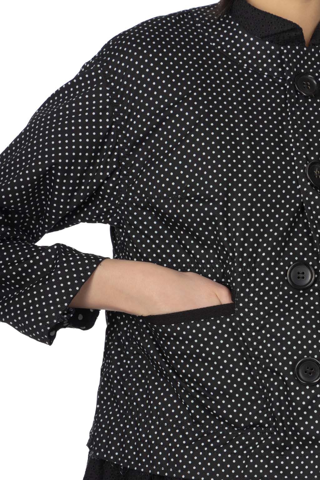 Comme Des Garcons TAO - Cotton Broad Polka Dot Print Jacket - Black and White