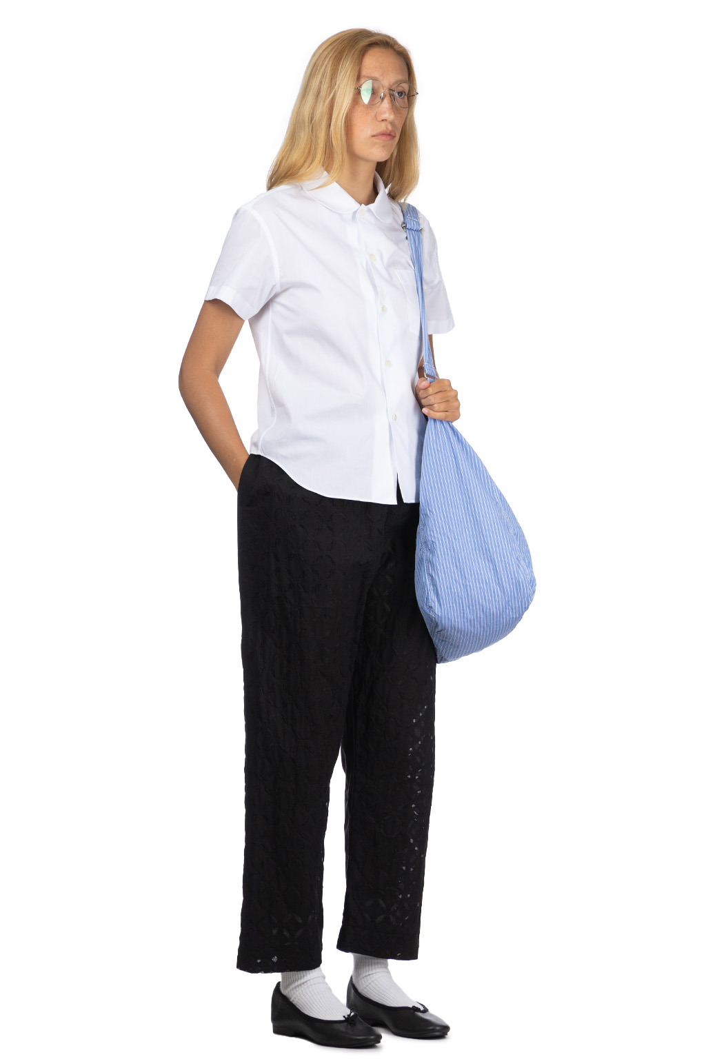 Comme Des Garcons TAO - Cotton Broad SS Blouse - White