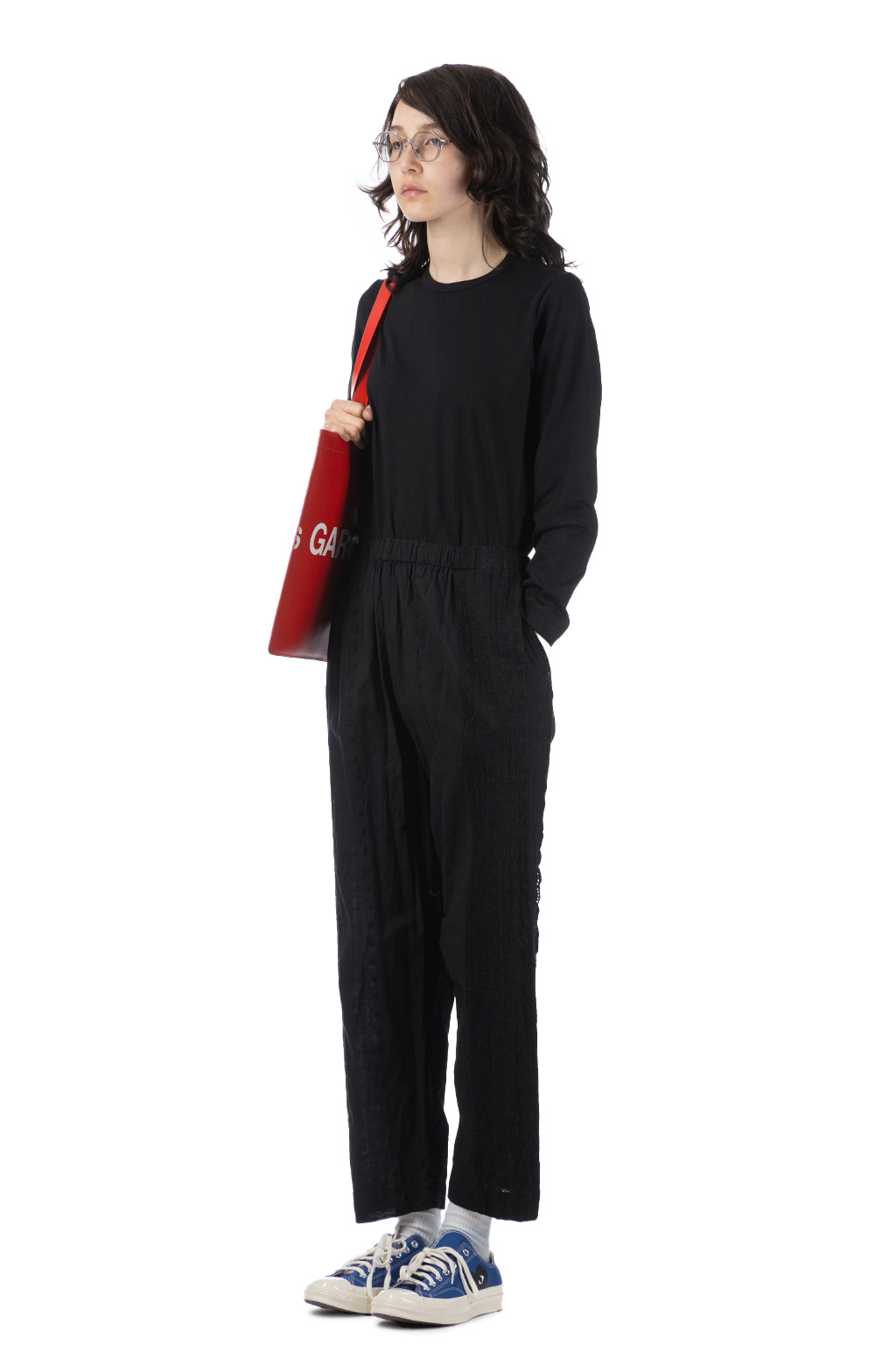 Comme Des Garcons TAO - Cotton Embroidery Washed Pants - Black