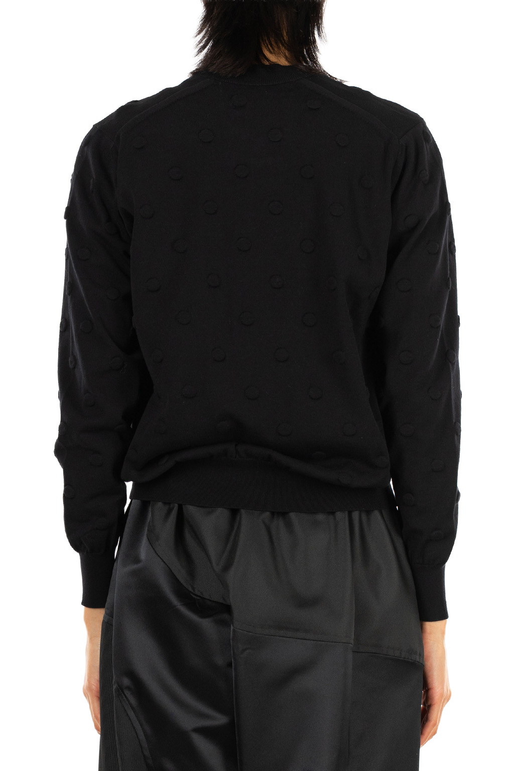 Comme Des Garcons TAO - Cotton Jersey Dot Pattern Cardigan - Black