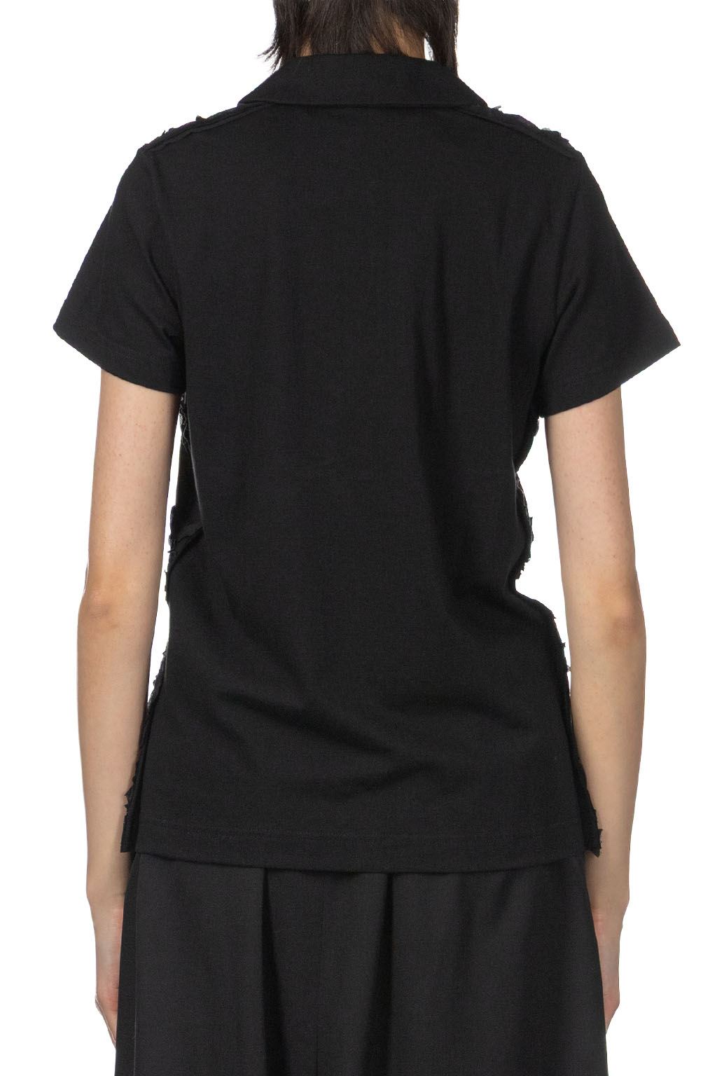 Comme Des Garcons TAO - Cotton Jersey Embroidery Top - Black x Black