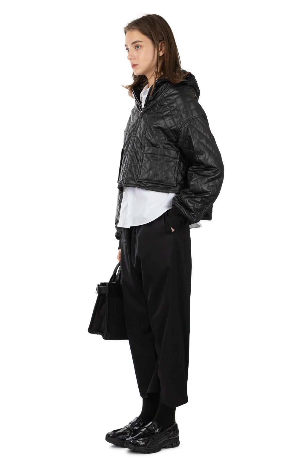 Comme Des Garcons Comme Des Garcons  - Cropped Quilted Bomber Jacket - Black