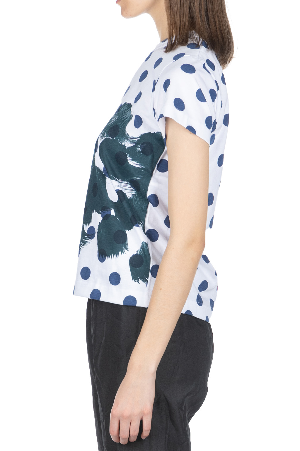 Comme Des Garcons TAO - DAICHIRO SHINJO T-Shirt (Dots & Shodo) - White x Indigo