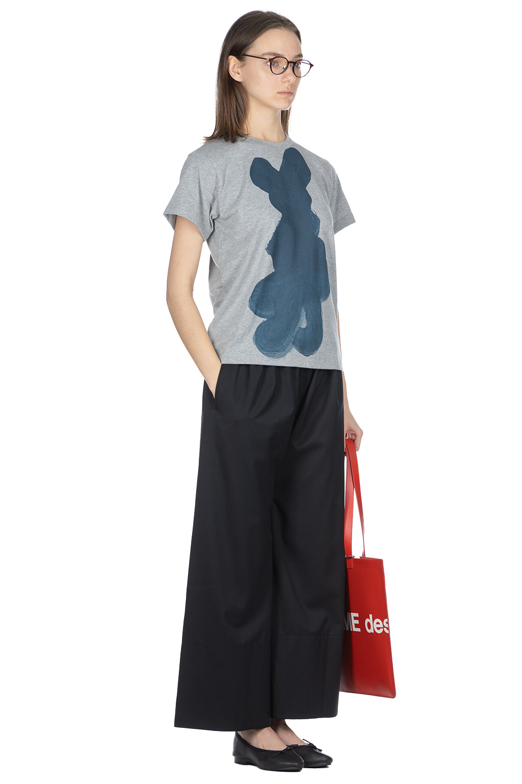 Comme Des Garcons TAO - DAICHIRO SHINJO T-Shirt (Shodo) - Top Grey x Indigo