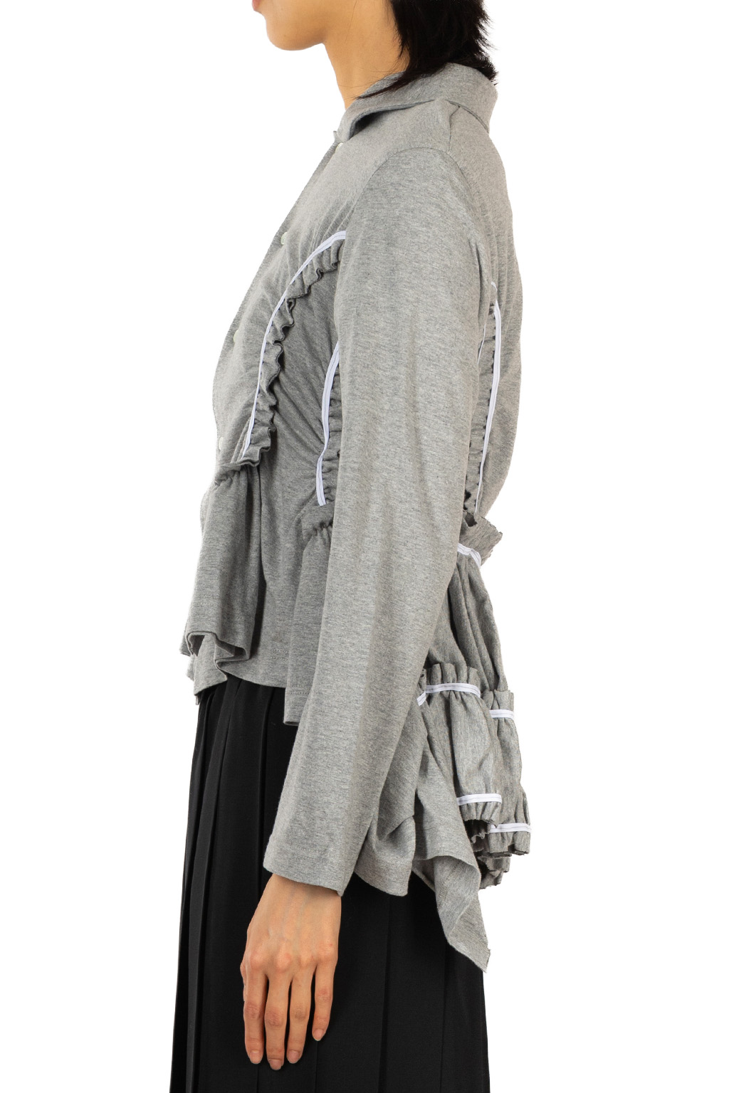Comme Des Garcons TAO - Round Collar Ruffle Shirt - Top Gray