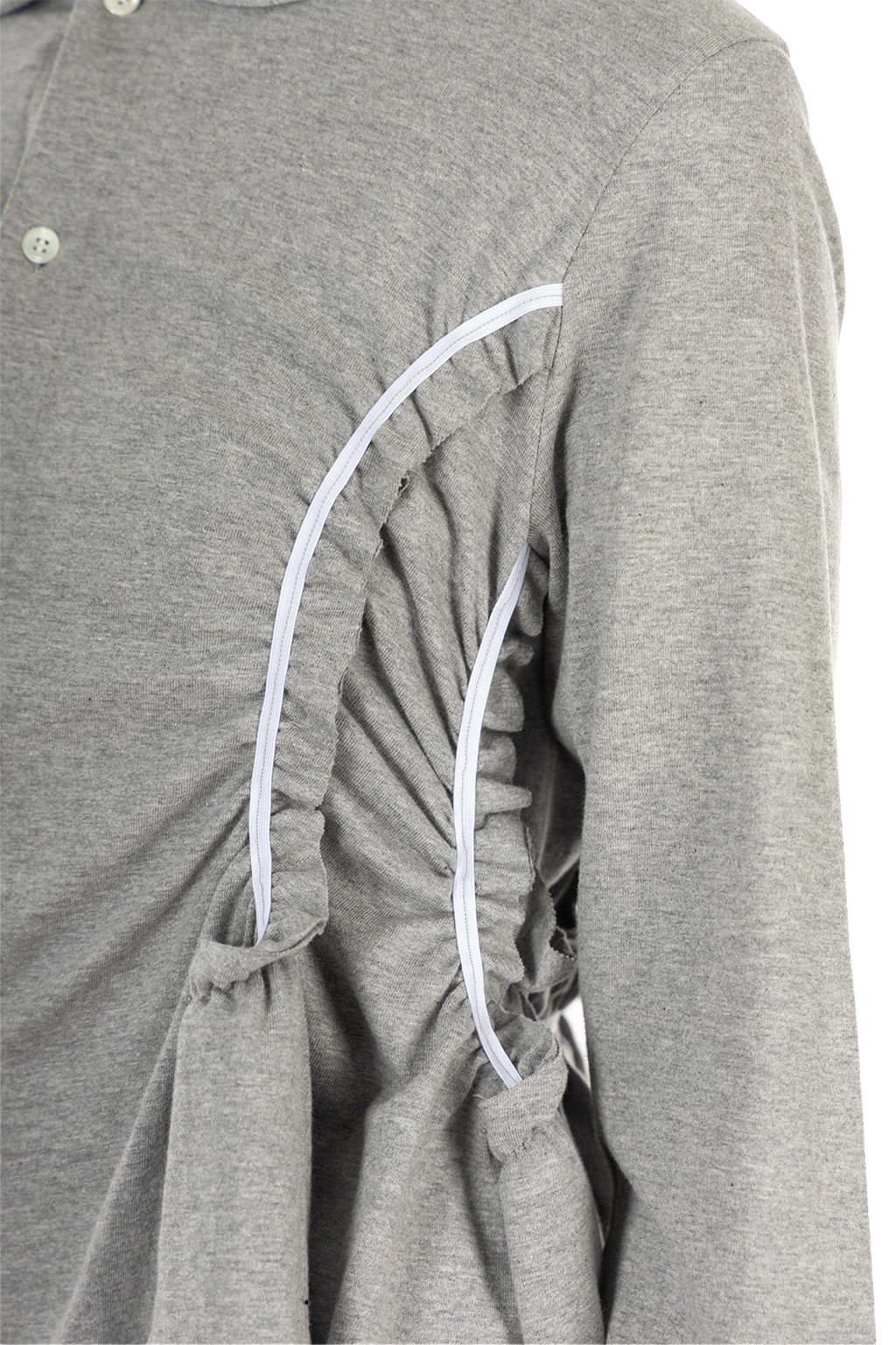 Comme Des Garcons TAO - Round Collar Ruffle Shirt - Top Gray