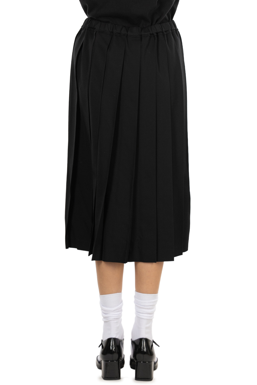 Comme Des Garcons TAO - Wool Gabardine Garment Dyed Pleated Skirt - Black