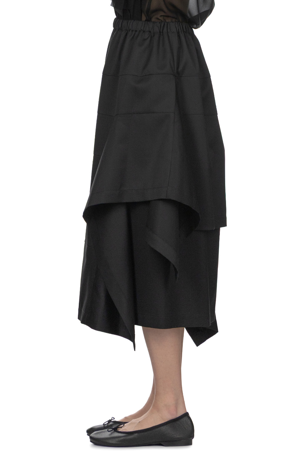 Comme Des Garcons TAO - Yarn-Dyed Wool Polyester Gabardine Skirt - Black