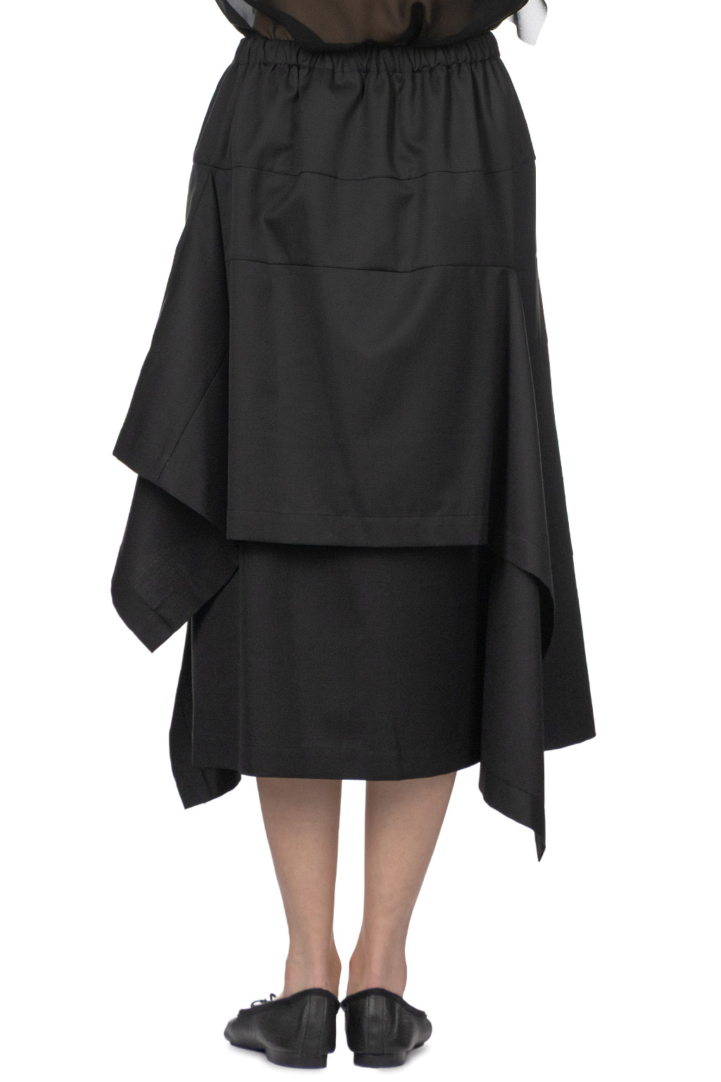 Comme Des Garcons TAO - Yarn-Dyed Wool Polyester Gabardine Skirt - Black