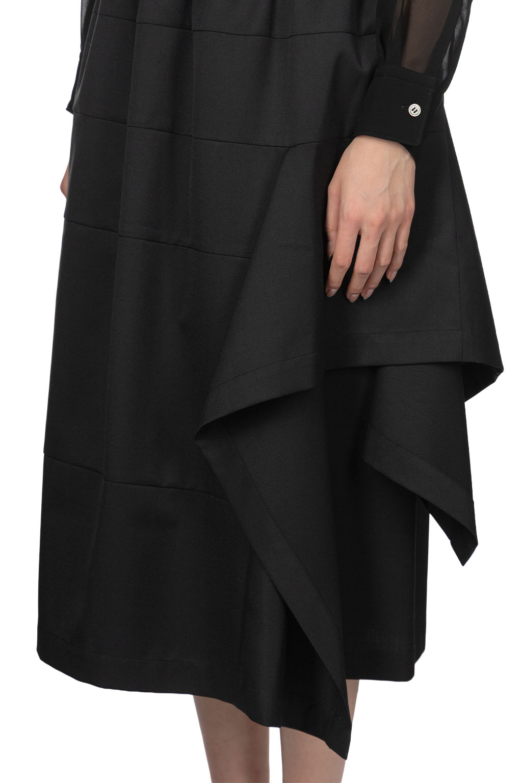 Comme Des Garcons TAO - Yarn-Dyed Wool Polyester Gabardine Skirt - Black