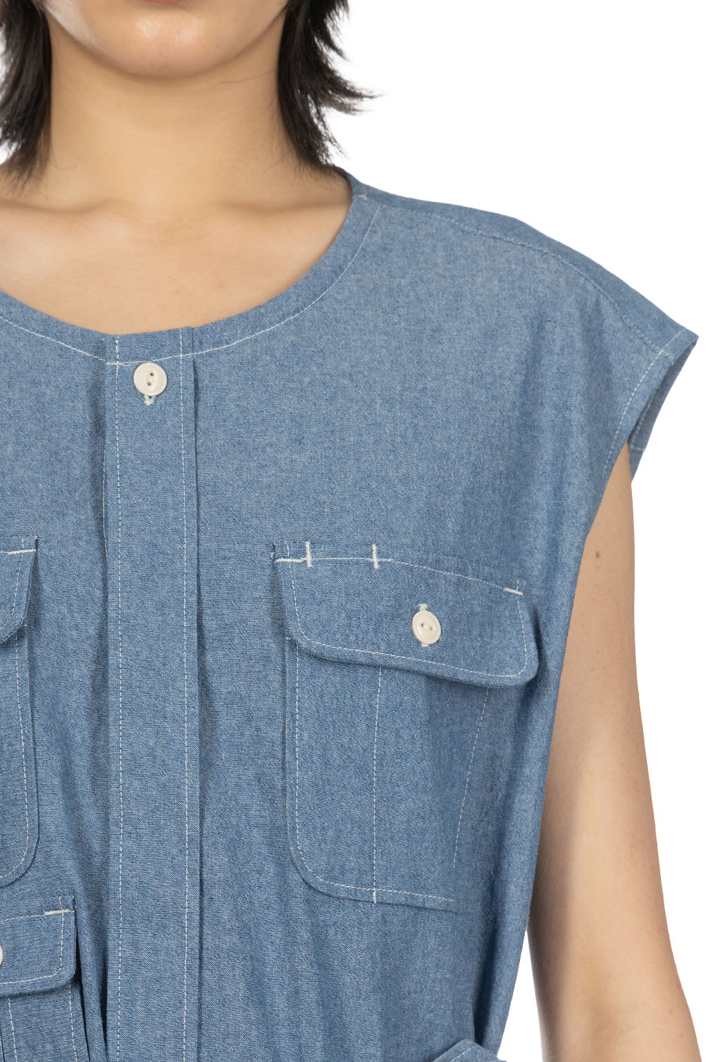Engineered Garments - Bush Dress - Light Blue 4.5oz Cotton Chambray