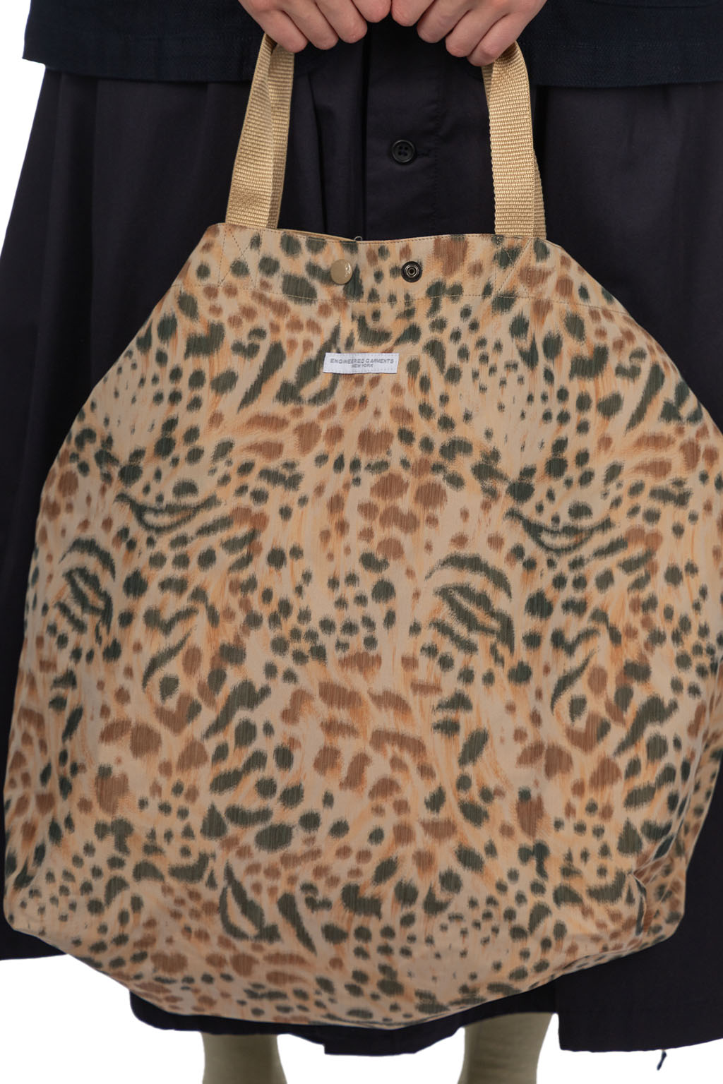 Engineered Garments - Carry All Tote Reversible - Brown Polyester Leopard Print