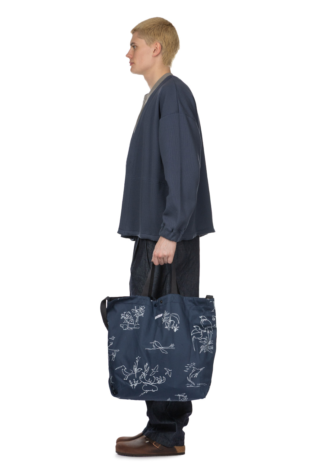 Engineered Garments - Carry All Tote Reversible - Navy Animal Print 6.5oz Flat Twill 