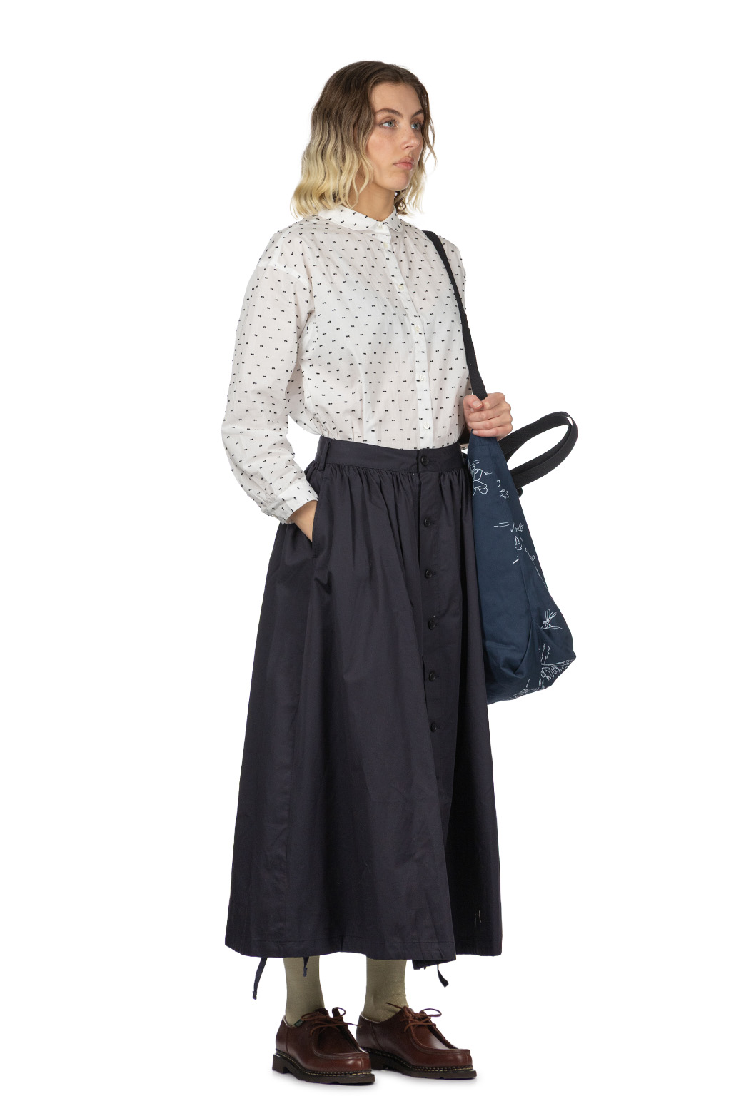 Engineered Garments - Gather Skirt - Dark Navy Highcount Twill