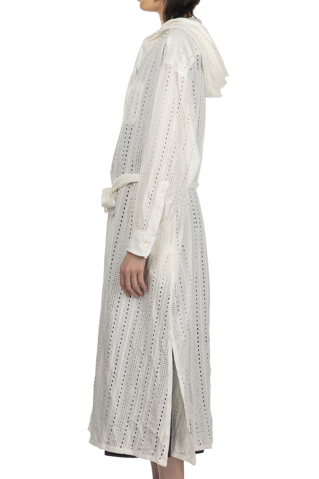 Engineered Garments - Hooded BD Dress -White Rayon Embroidery Eyelet