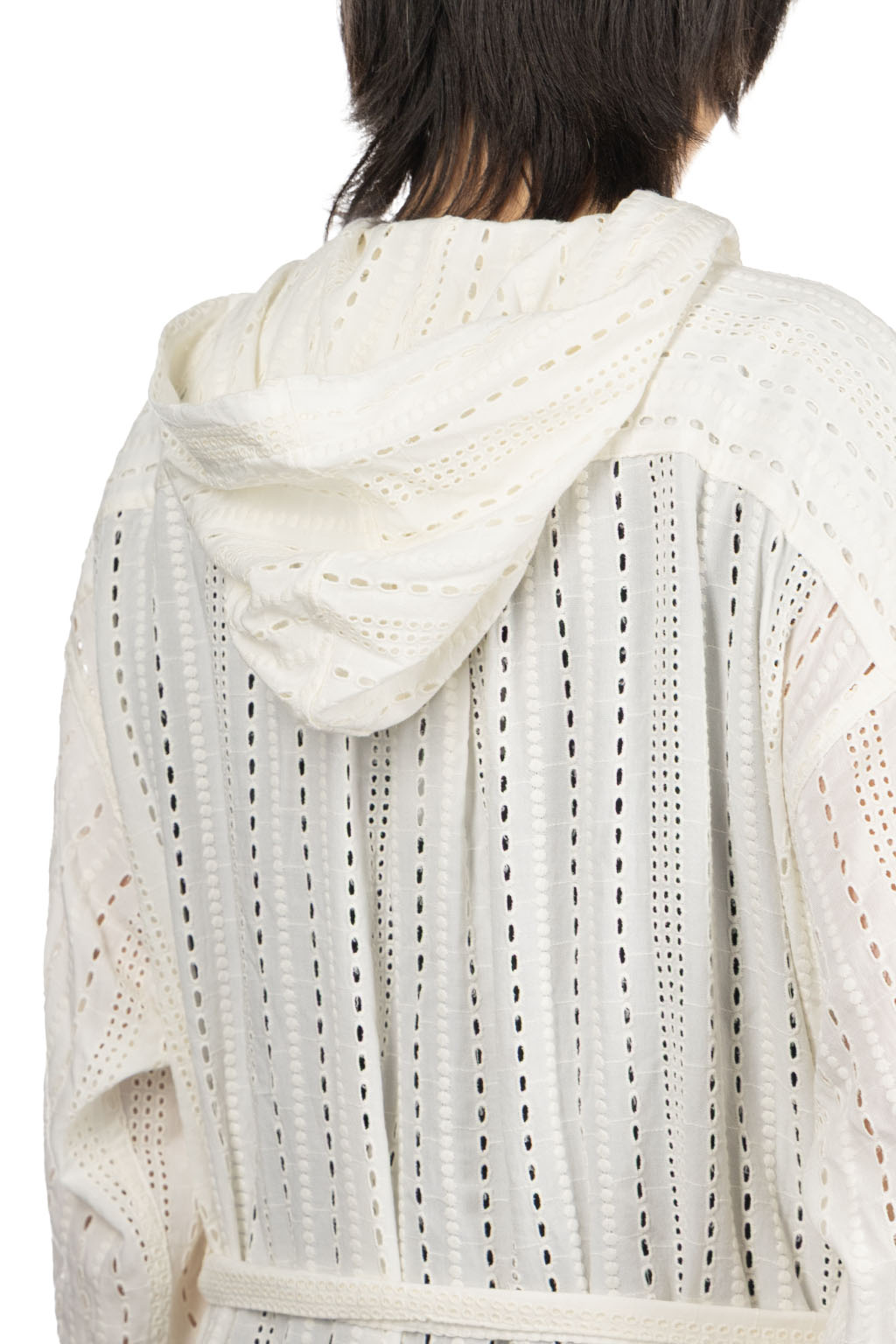 Engineered Garments - Hooded BD Dress -White Rayon Embroidery Eyelet