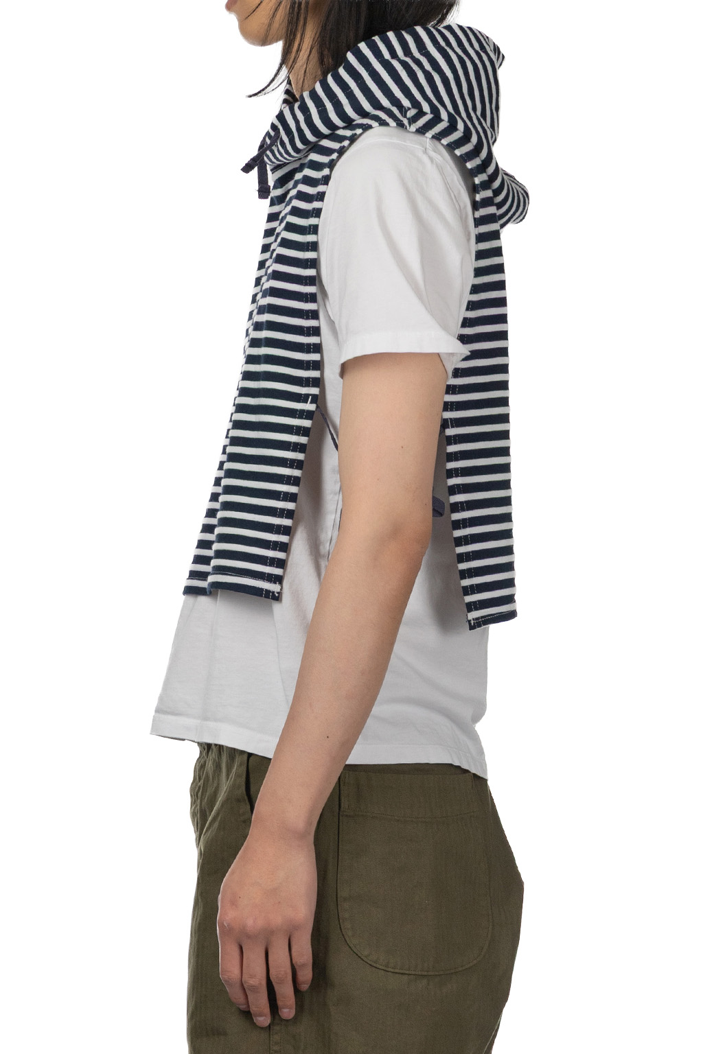 Engineered Garments - Hooded Interliner - Navy White PC Stripe