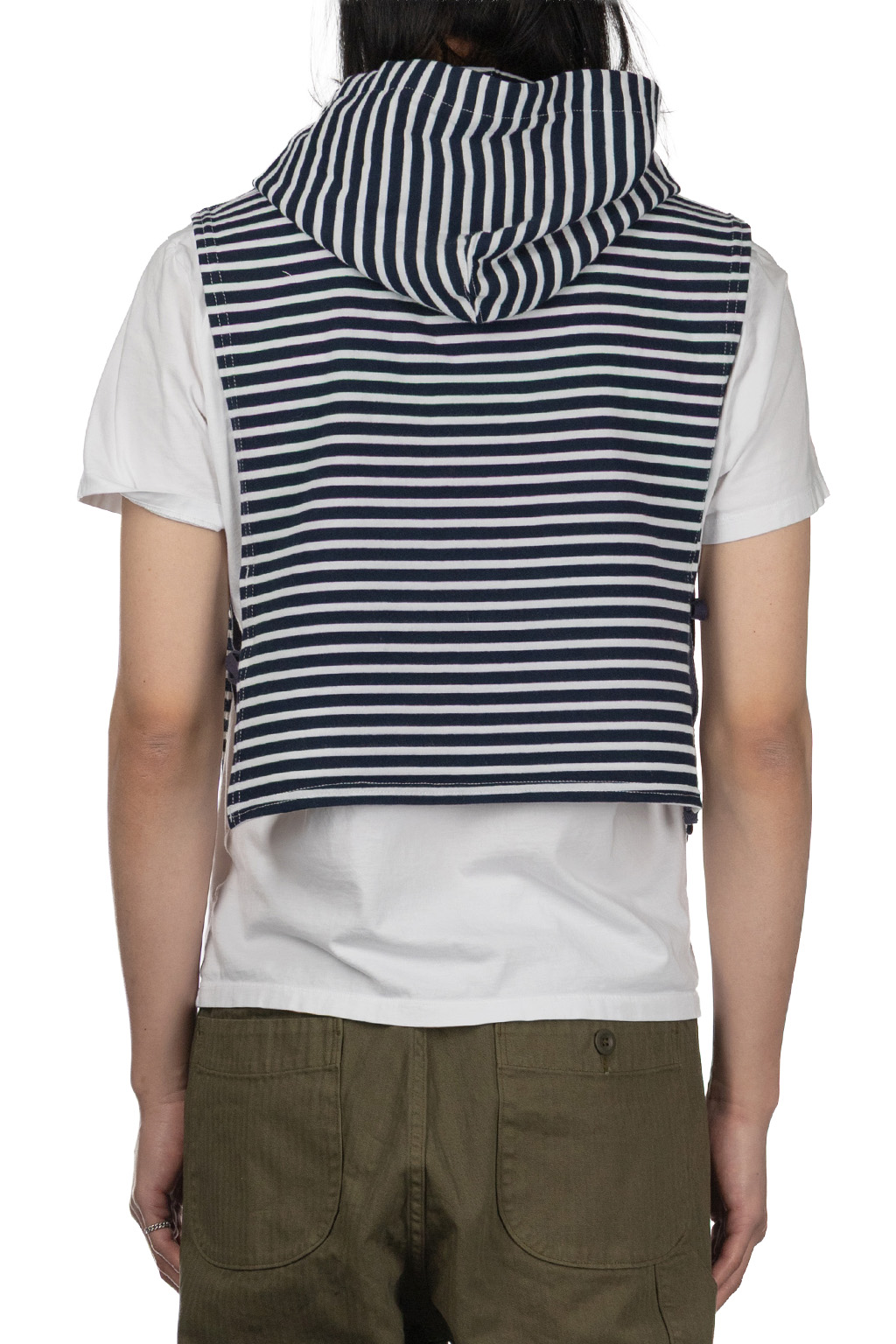 Engineered Garments - Hooded Interliner - Navy White PC Stripe
