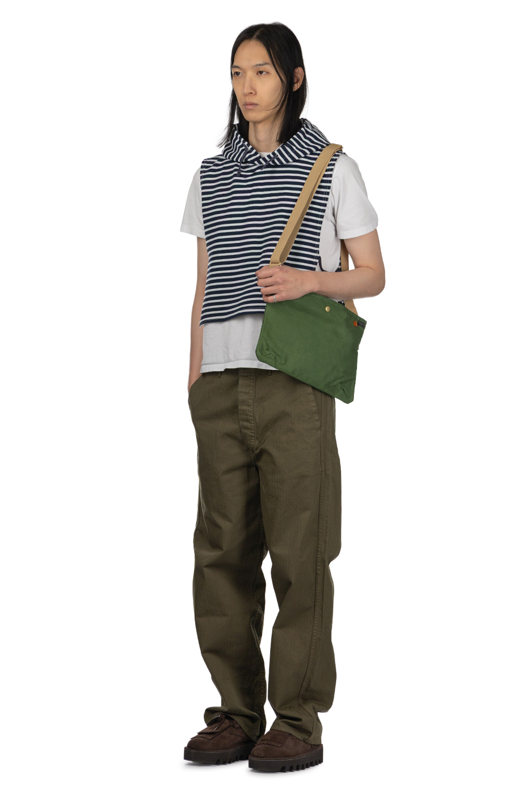 Engineered Garments - Hooded Interliner - Navy White PC Stripe
