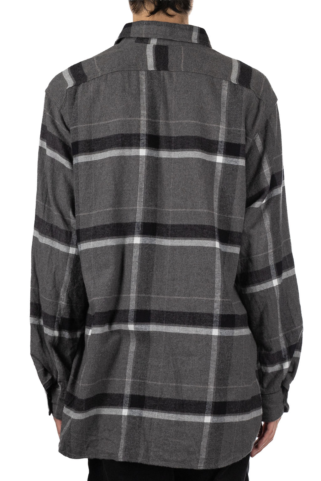 Engineered Garments - Work Shirt - Grey/Black Cotton Brushed Big Plaid