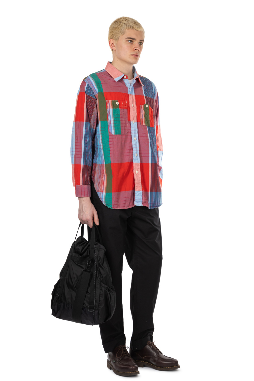 Engineered Garments - Work Shirt - Red Cotton Big Madras Plaid