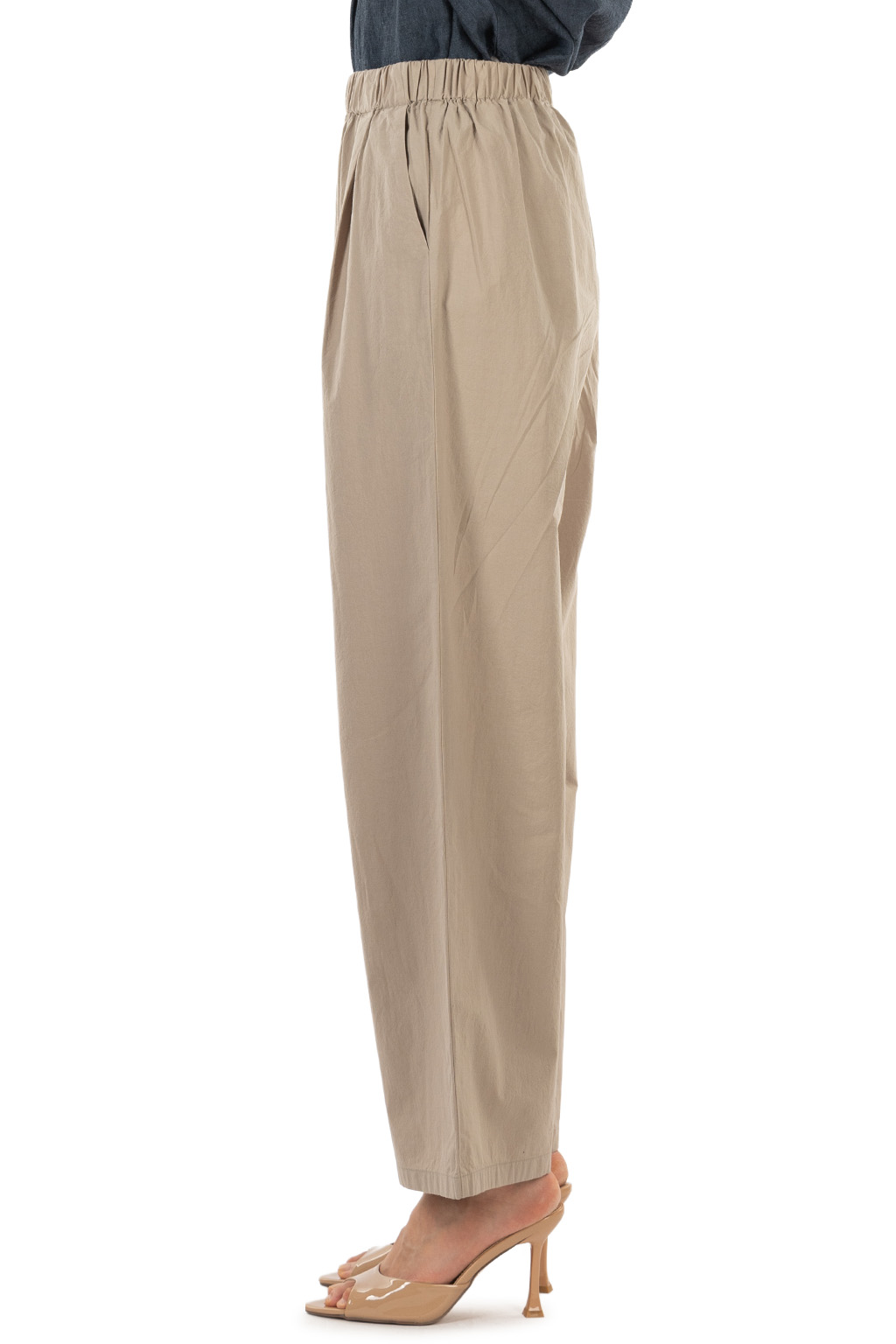 Evam Eva - Cotton Wide Pants - Grege