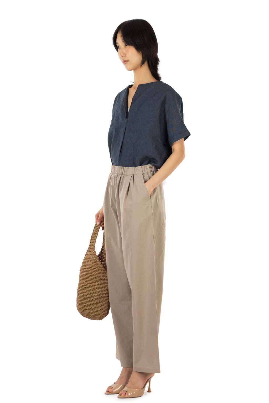 Evam Eva - Cotton Wide Pants - Grege