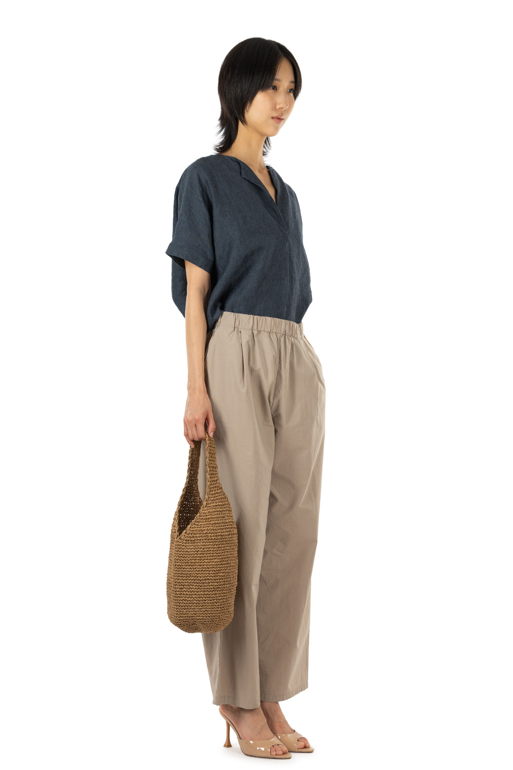 Evam Eva - Cotton Wide Pants - Grege