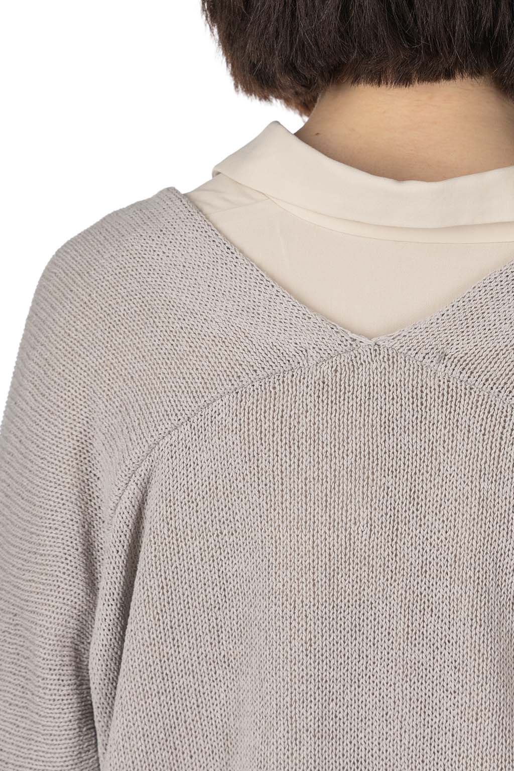 Evam Eva - Dry Silk Cardigan - Coral Grey