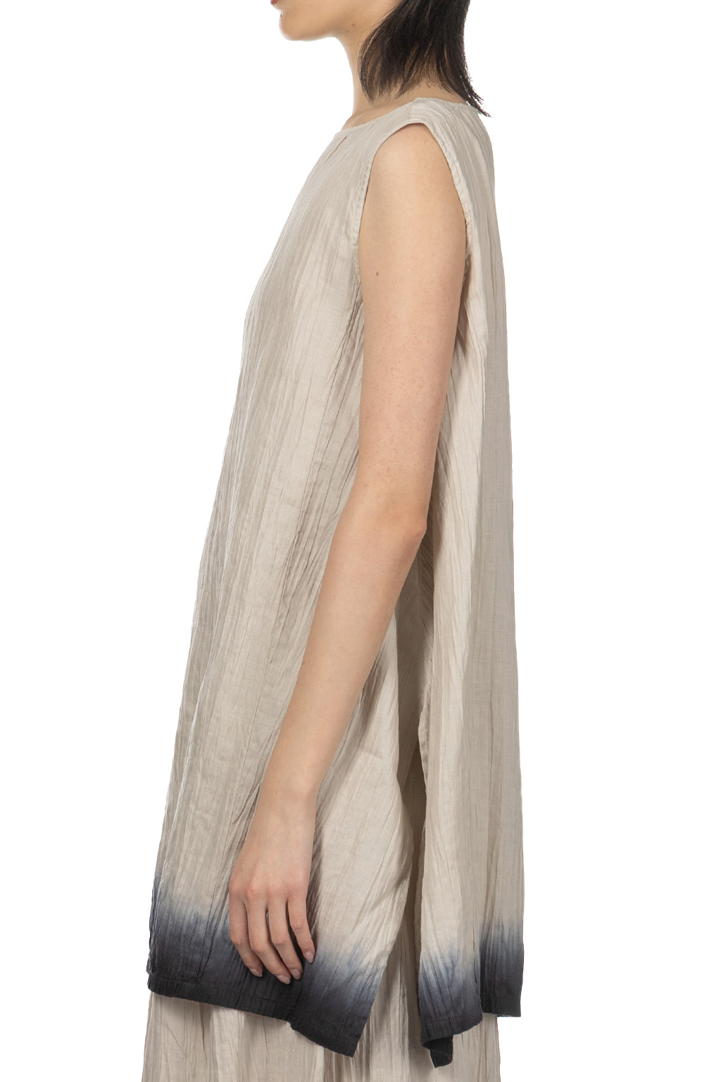 Evam Eva - Iinen Gradation Sleeveless Tunic - Smoke White