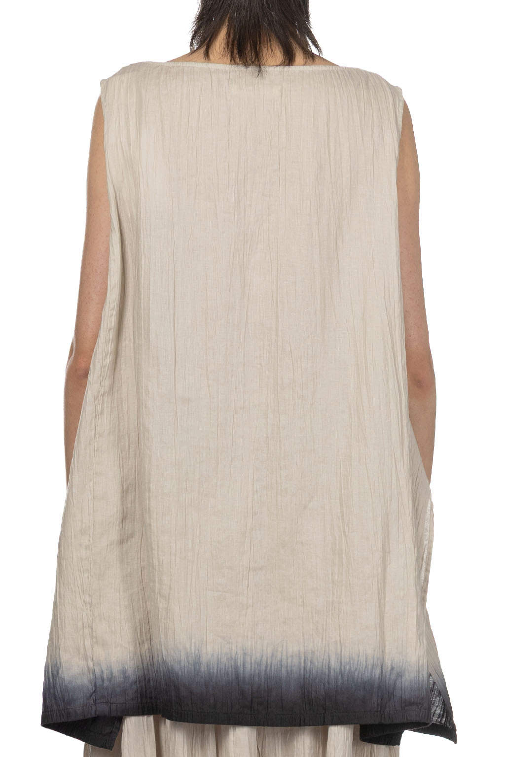 Evam Eva - Iinen Gradation Sleeveless Tunic - Smoke White